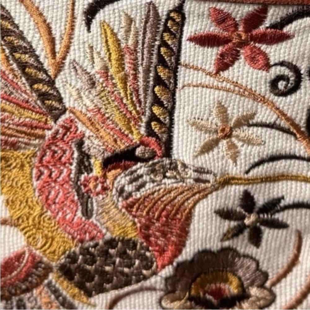 Embroidered Crossbody Purse Bag Floral Bird Adjustable Strap Front NOT FOR SALE - Picture 3 of 7